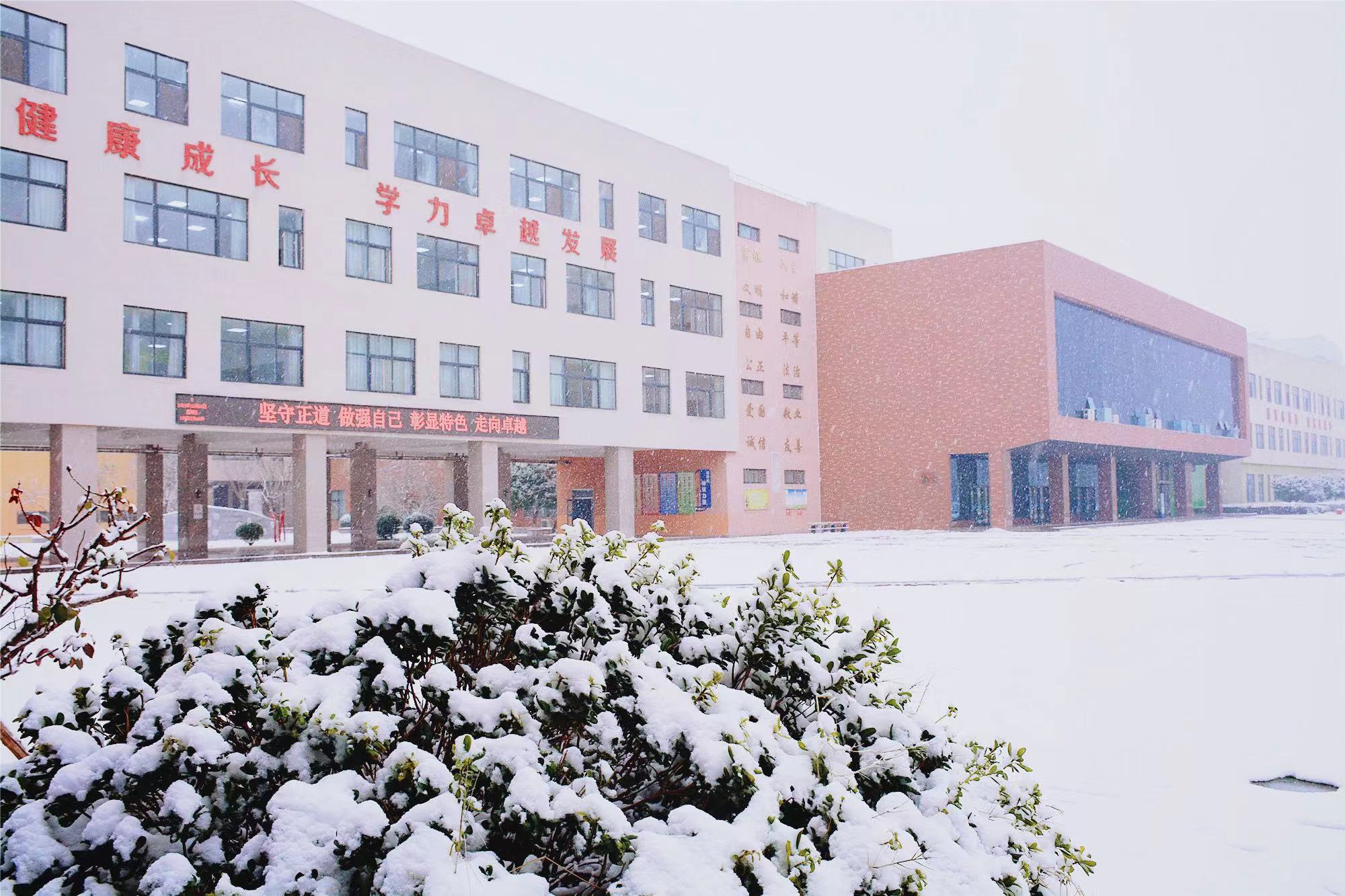 校园雪景